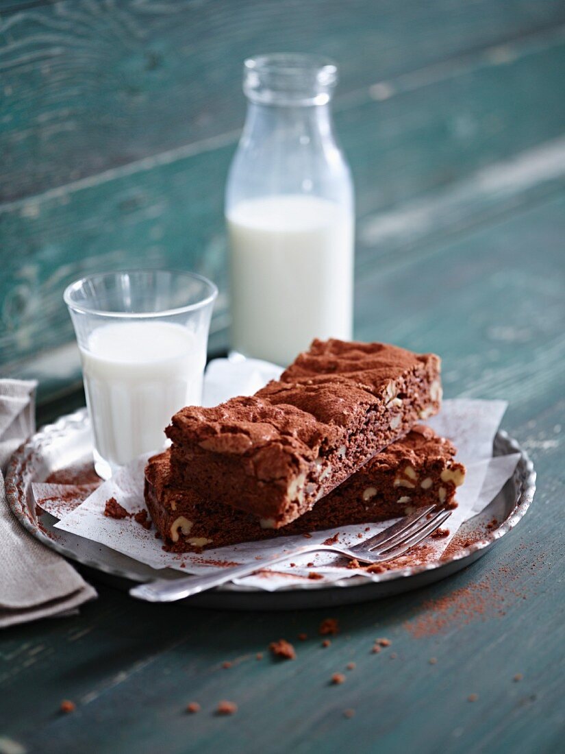 Brownies and milk