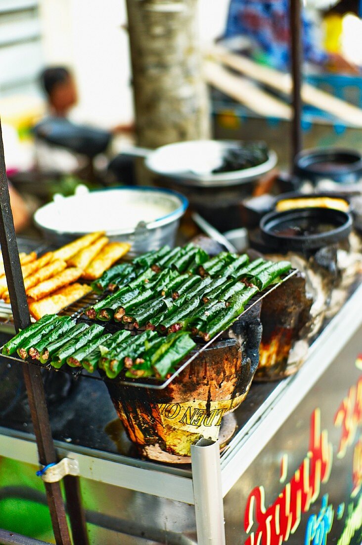 Street food at a market in Saigon (Vietnam)