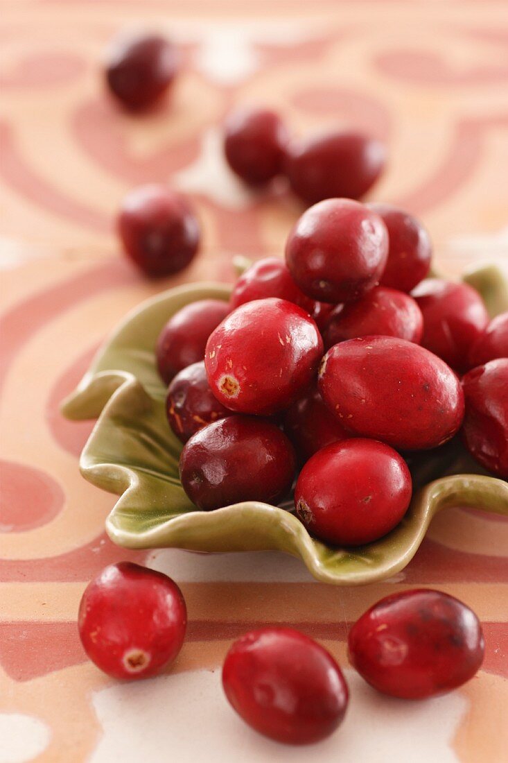 A bowl of cranberries