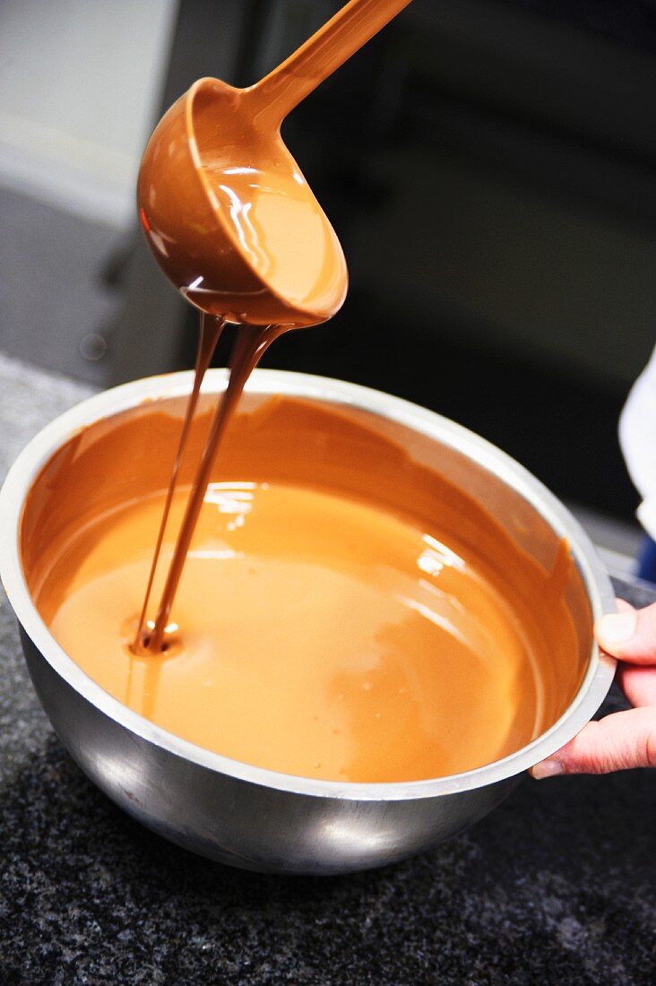 Cooking chocolate being made