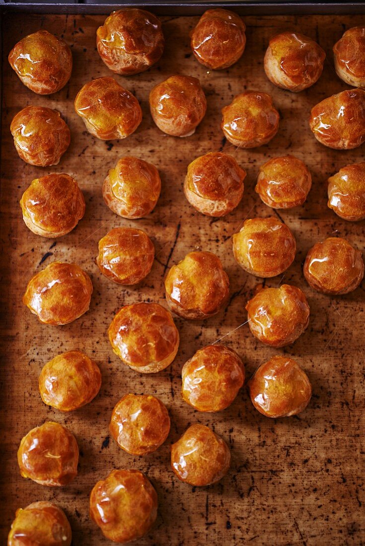 Balls of dough with a honey glaze