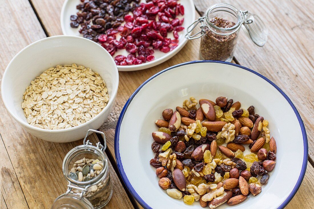 Nuts, seeds, oats and dried berries