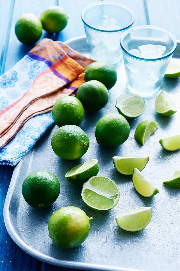 Limes: whole and cut into wedges