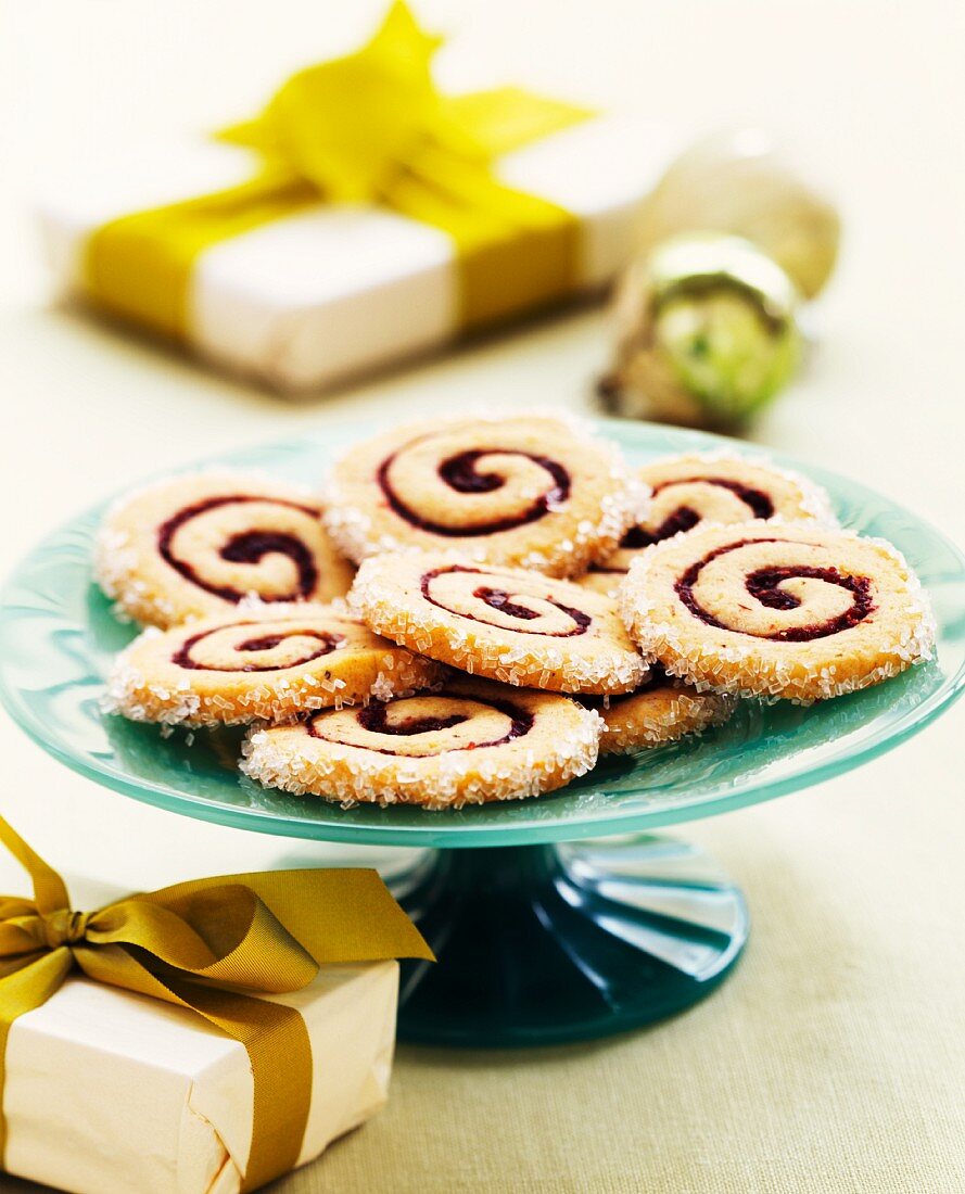 Jam spiral biscuits