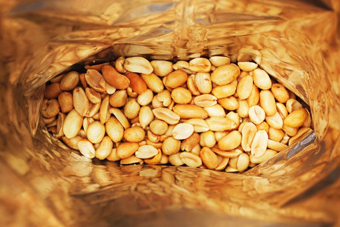 A bag of peanuts (seen from above)