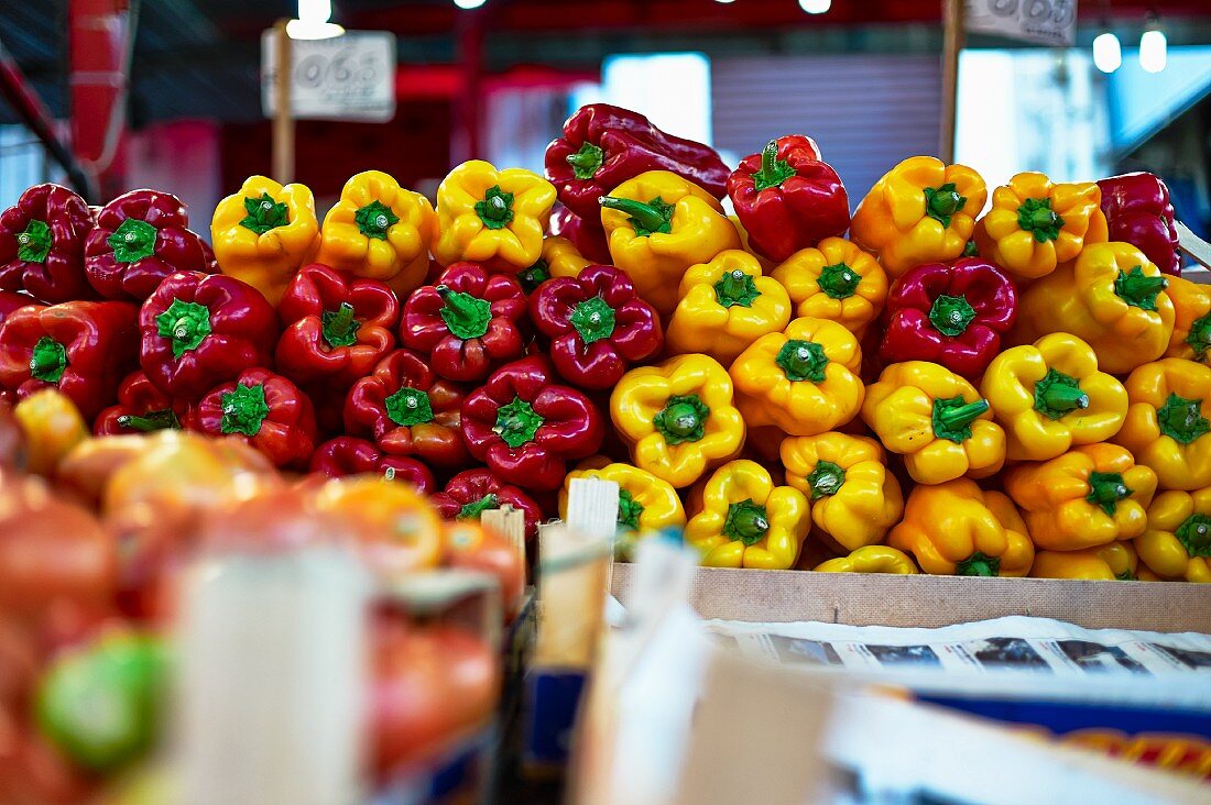 Peppers at a market