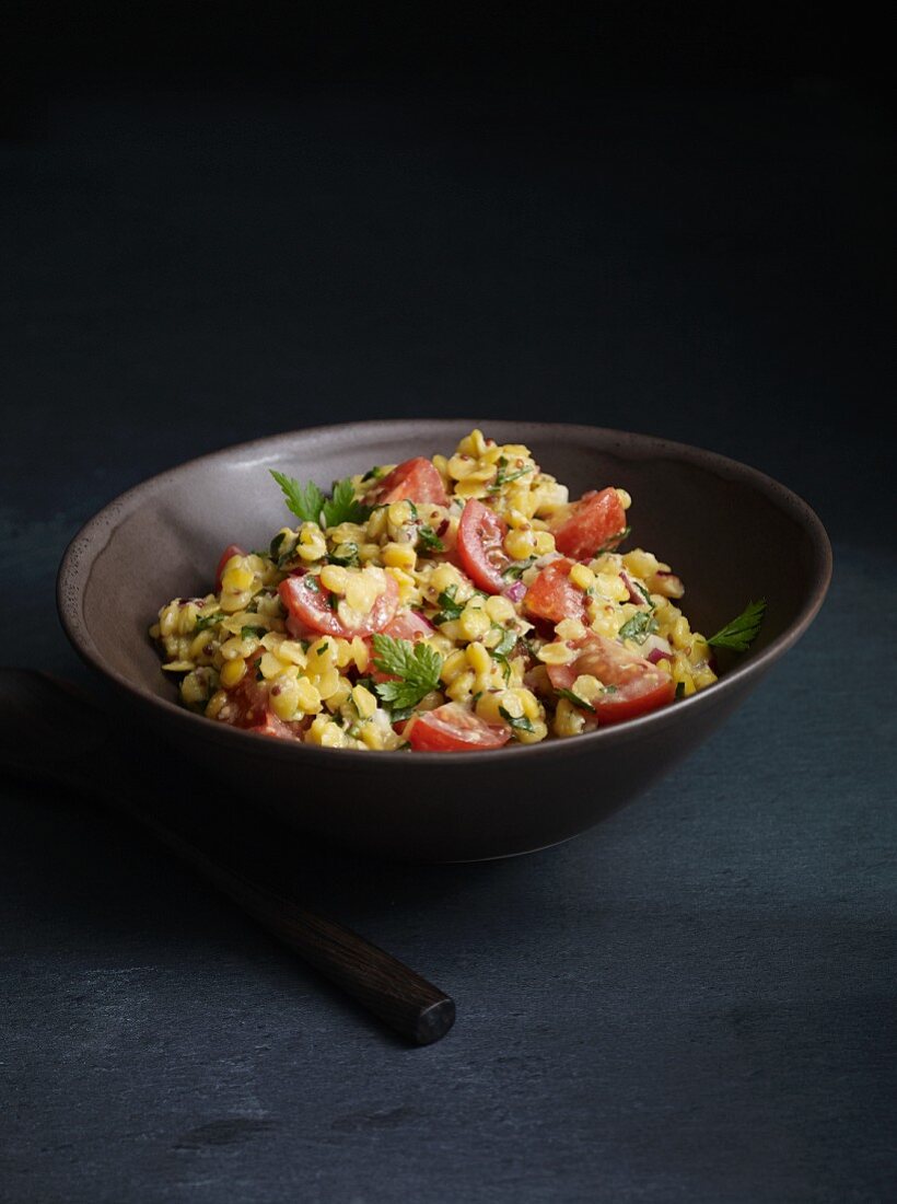 Linsensalat mit Tomaten