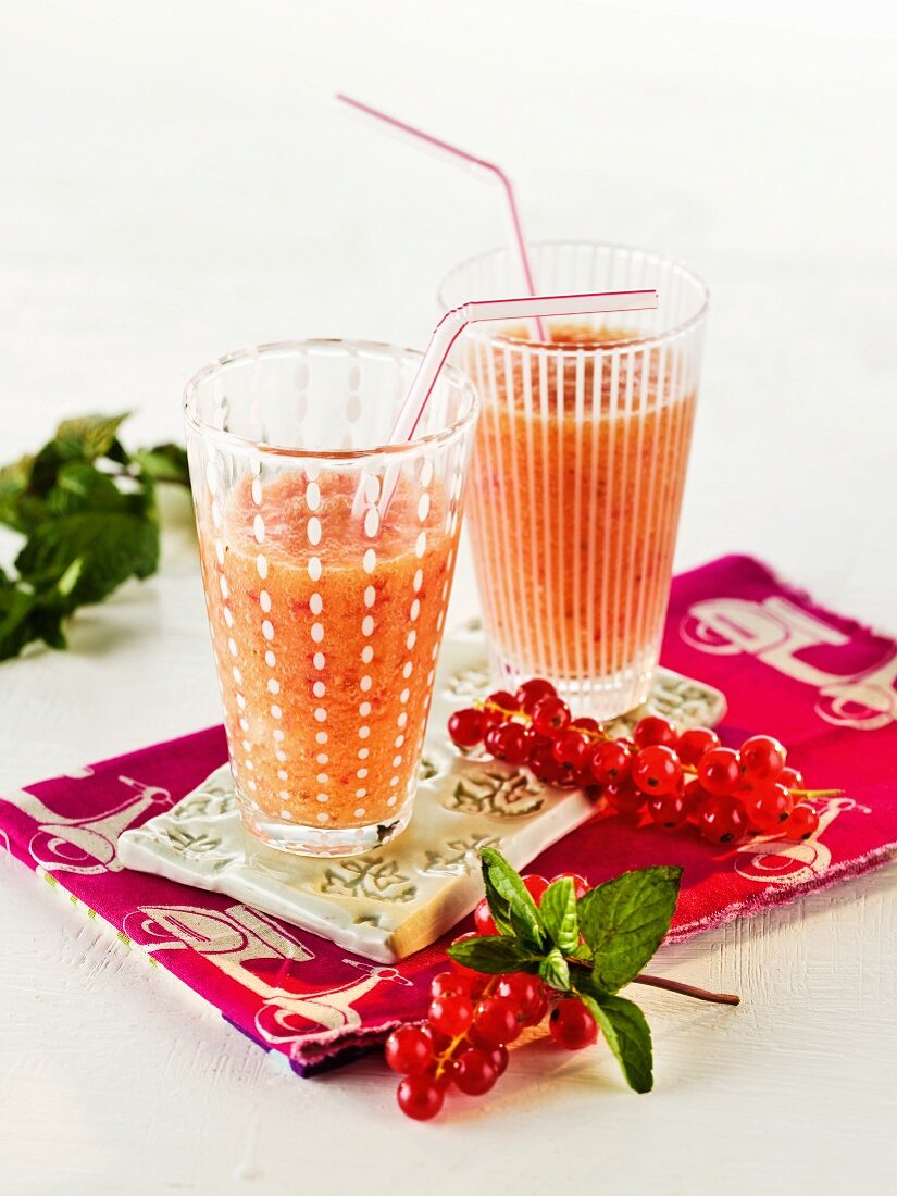 Two redcurrant smoothies