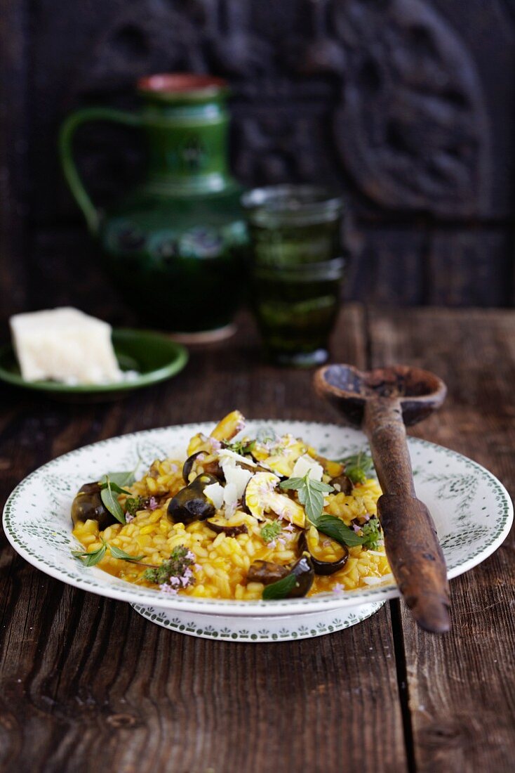 Bay bolete risotto with carrots