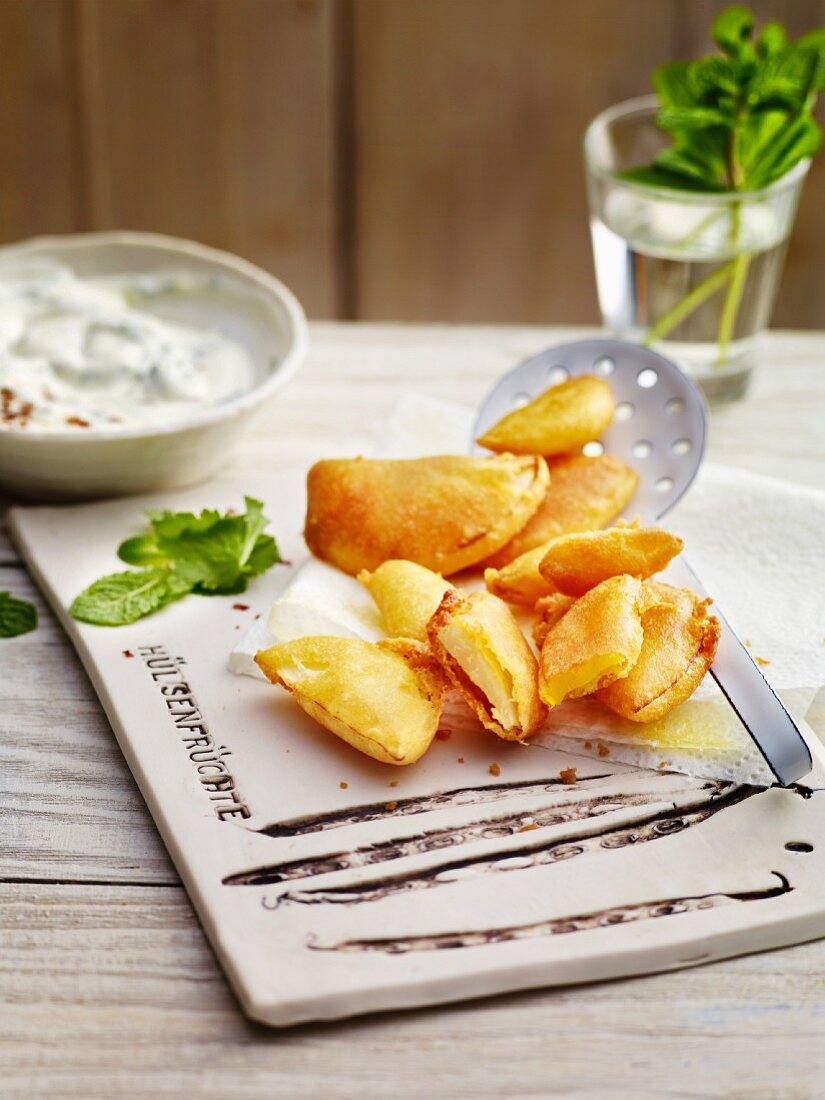 Parsnips and yellow beets in chickpea batter