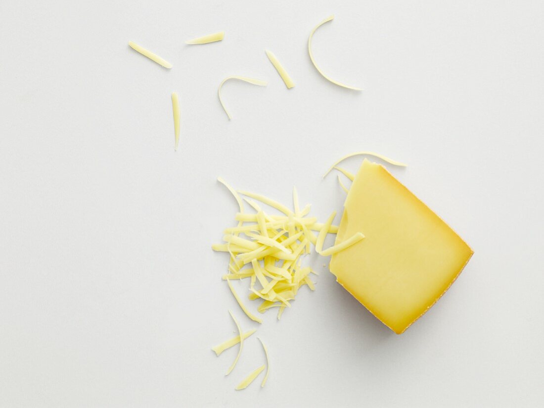 Mountain cheese, grated and a slice