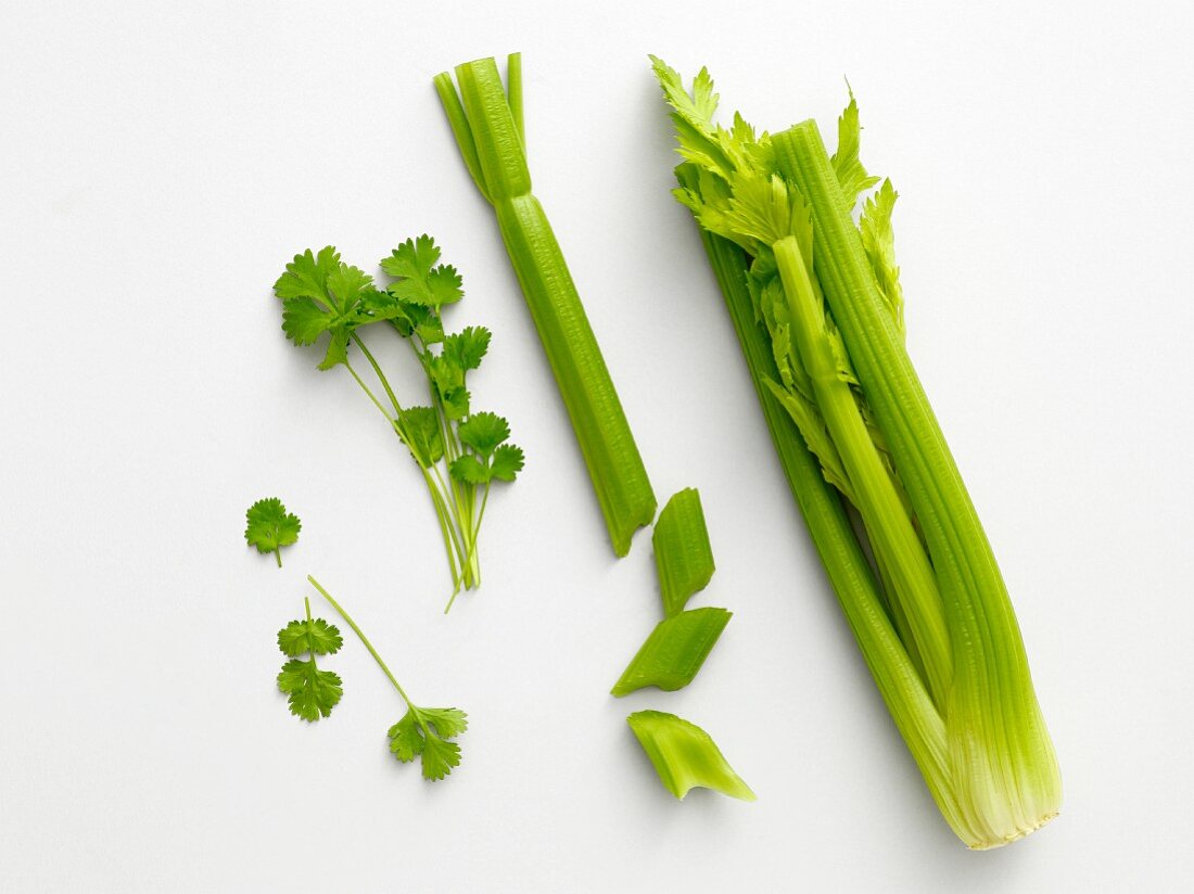 Coriander and celery
