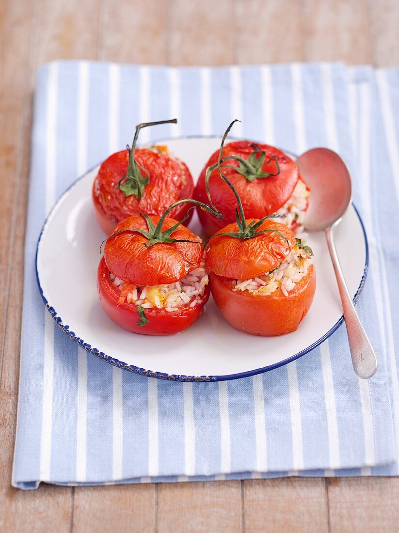 Tomatoes filled with rice