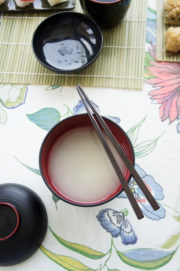 A bowl of miso soup (Japan)