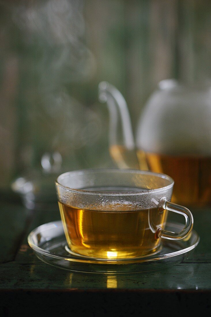 A steaming cup of tea