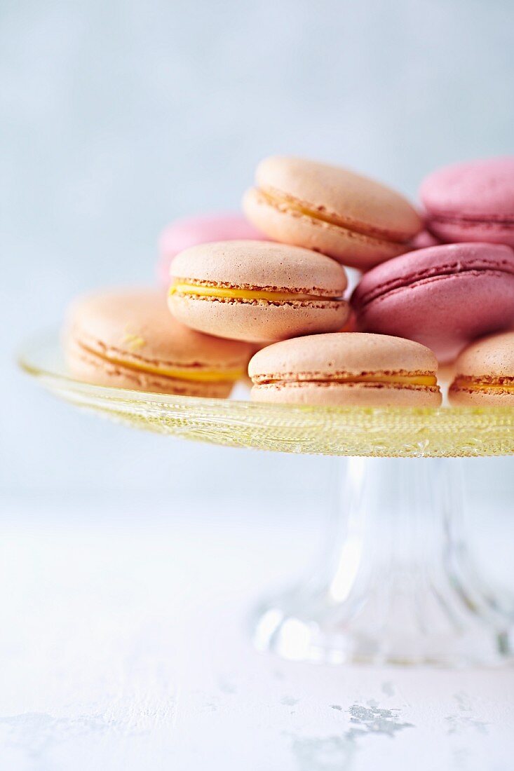 Macaroons on a cake stand