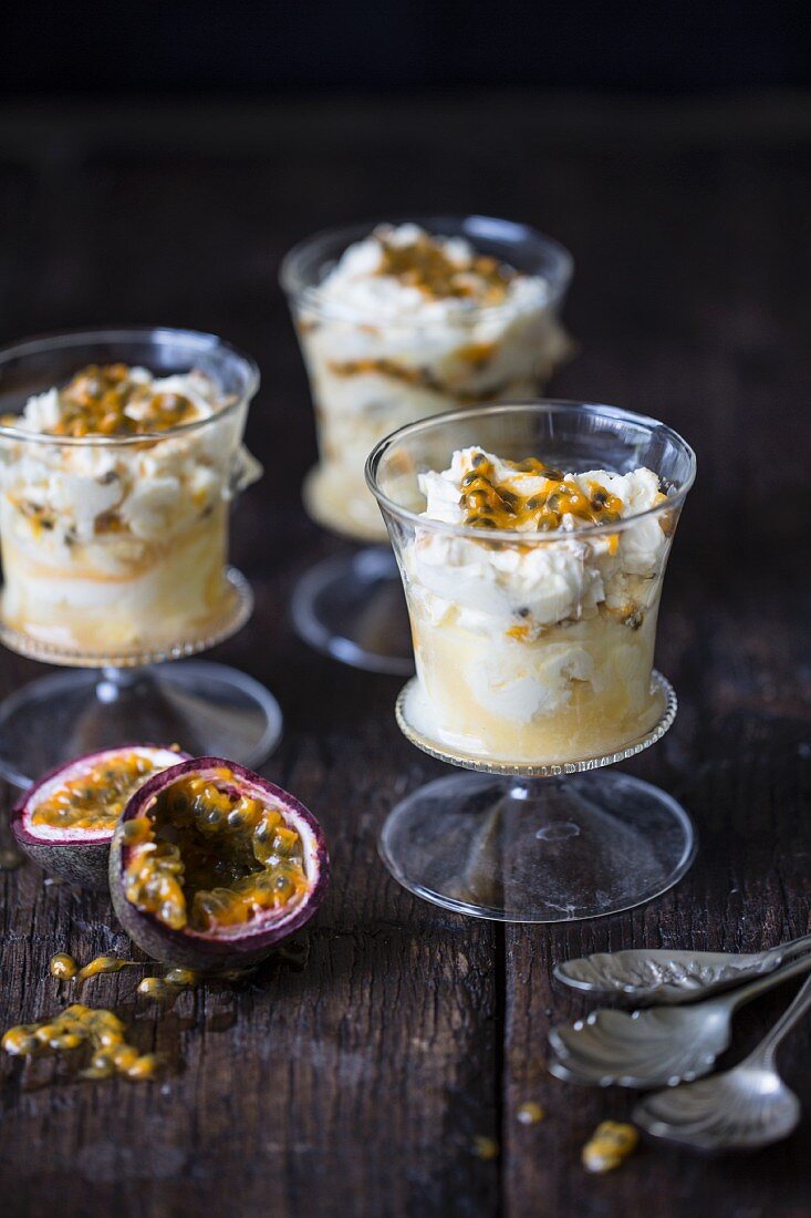 Parfait with passion fruit