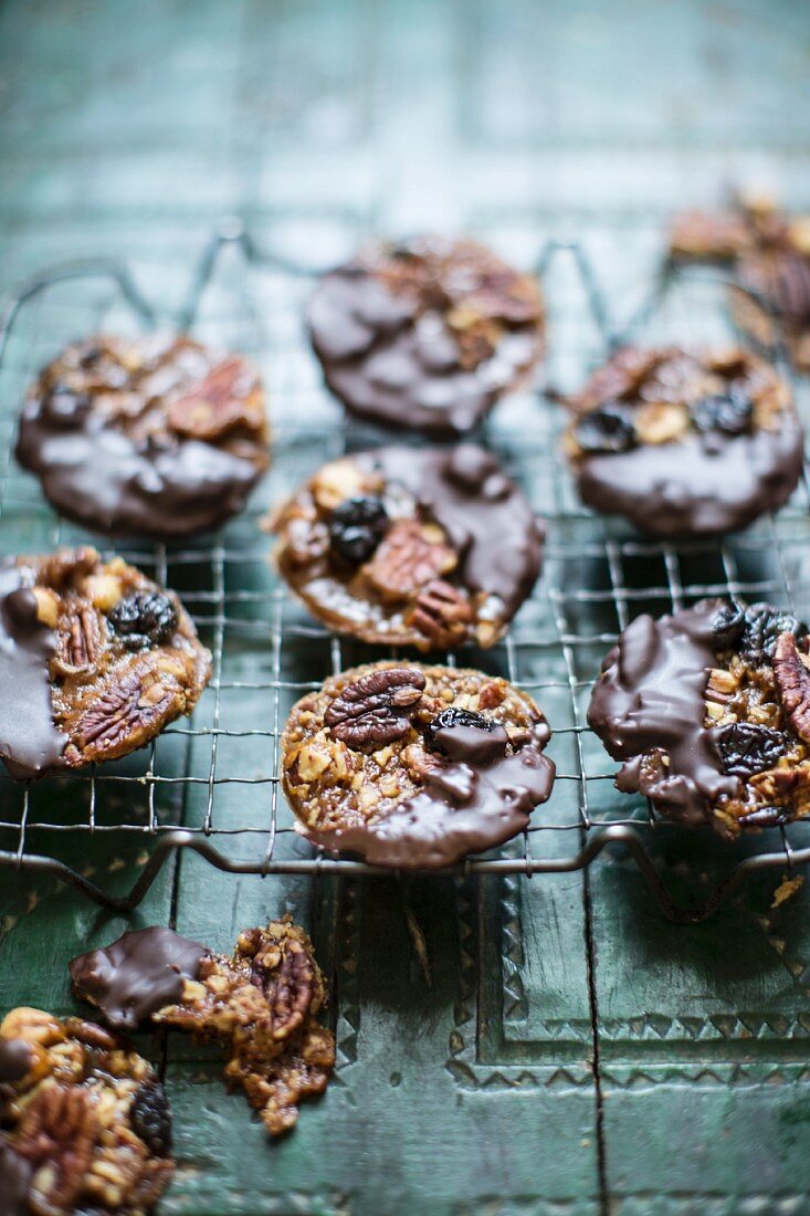 Chocolate dipped florentines
