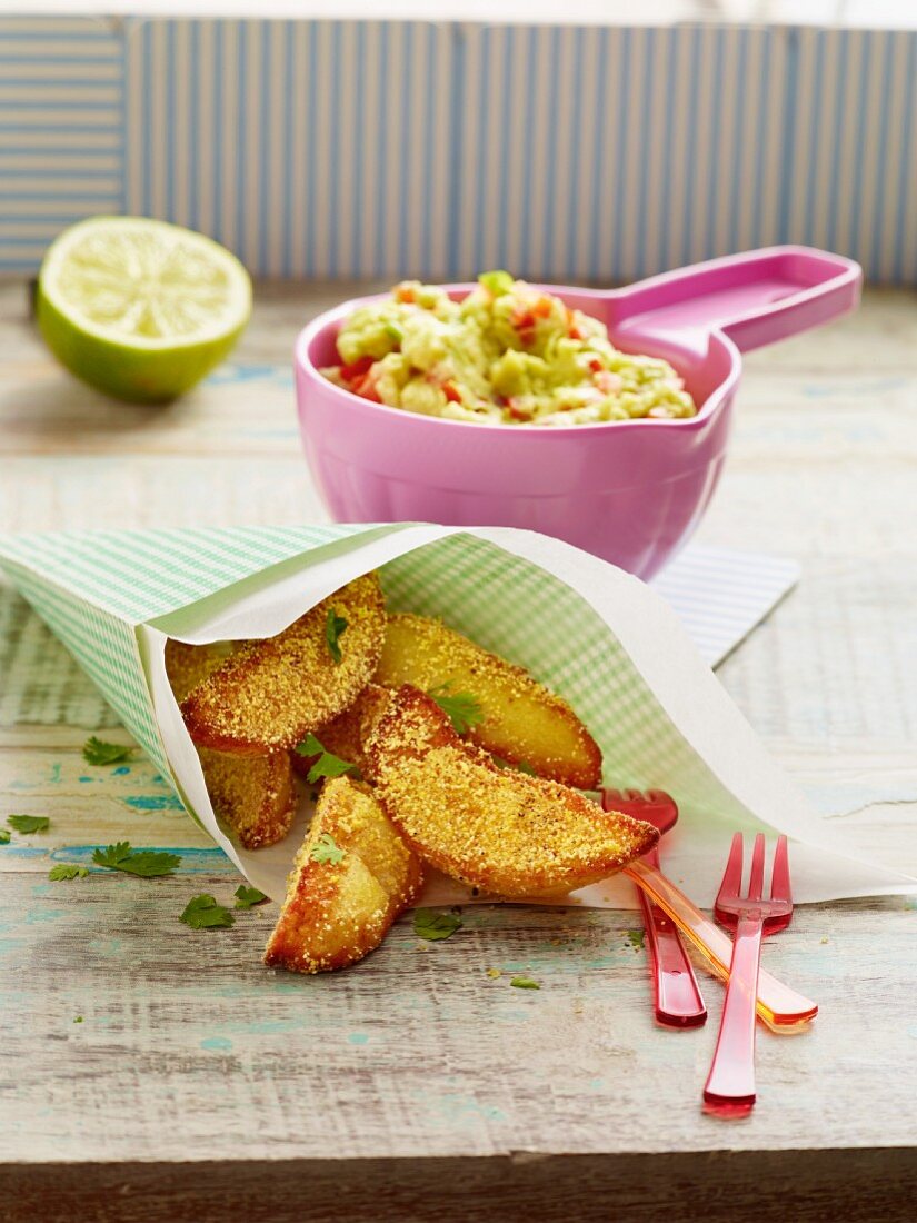 Polenta-Bratkartoffeln mit Guacamole