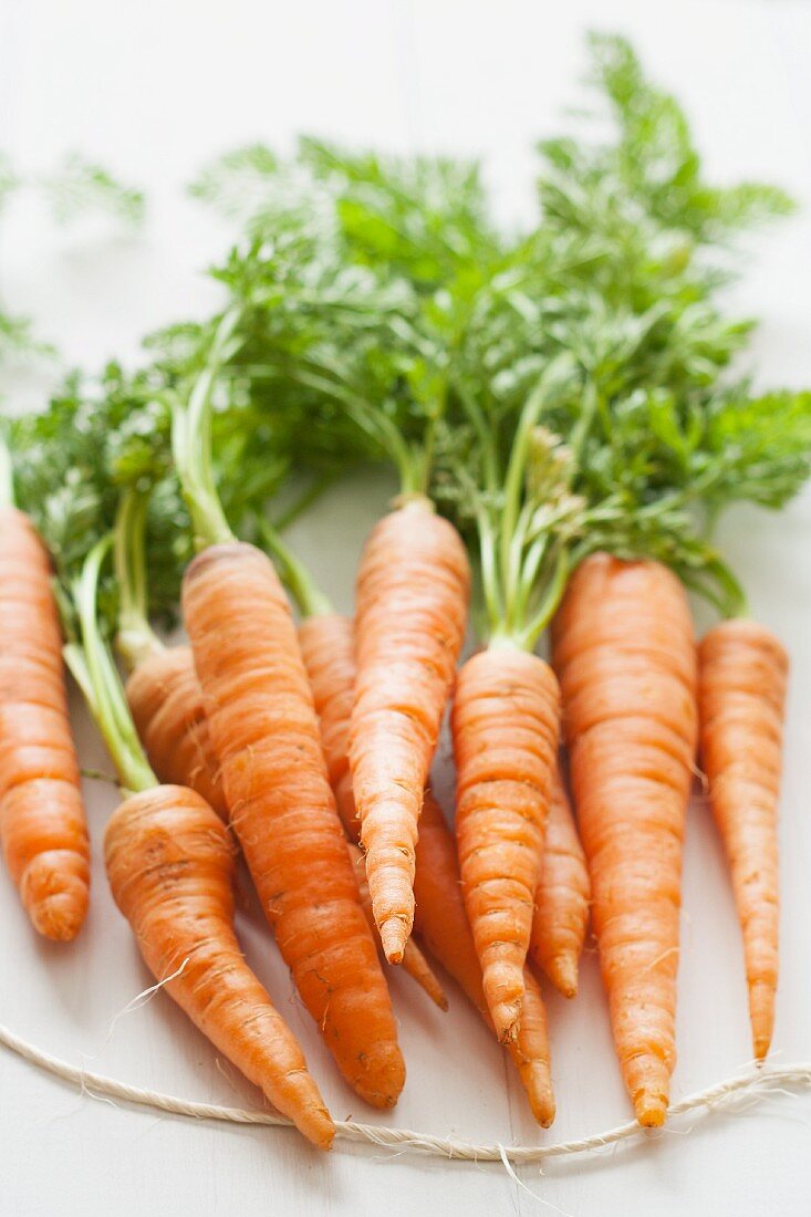 Bio-Karotten mit Grün