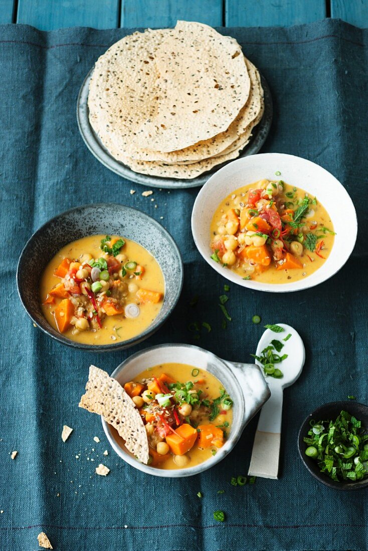 Süsskartoffelcurry mit Fladenbrot