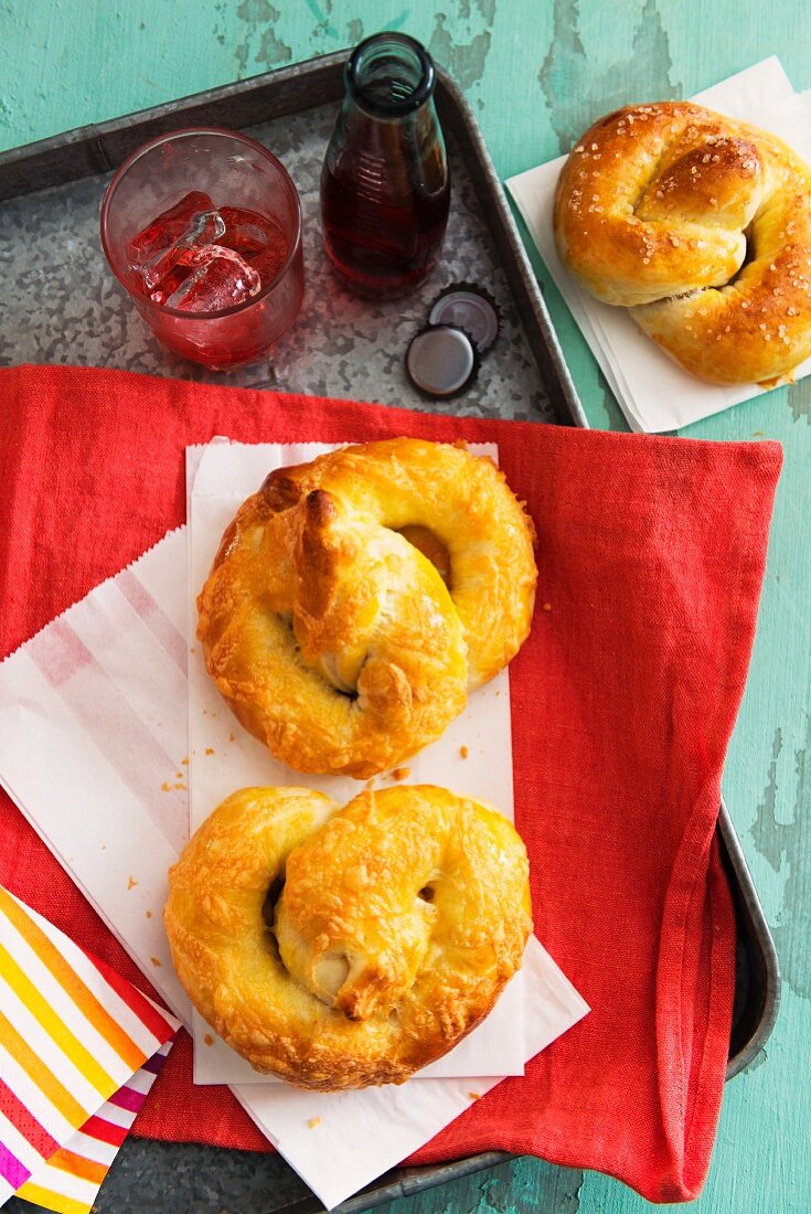 Salted cheese pretzels