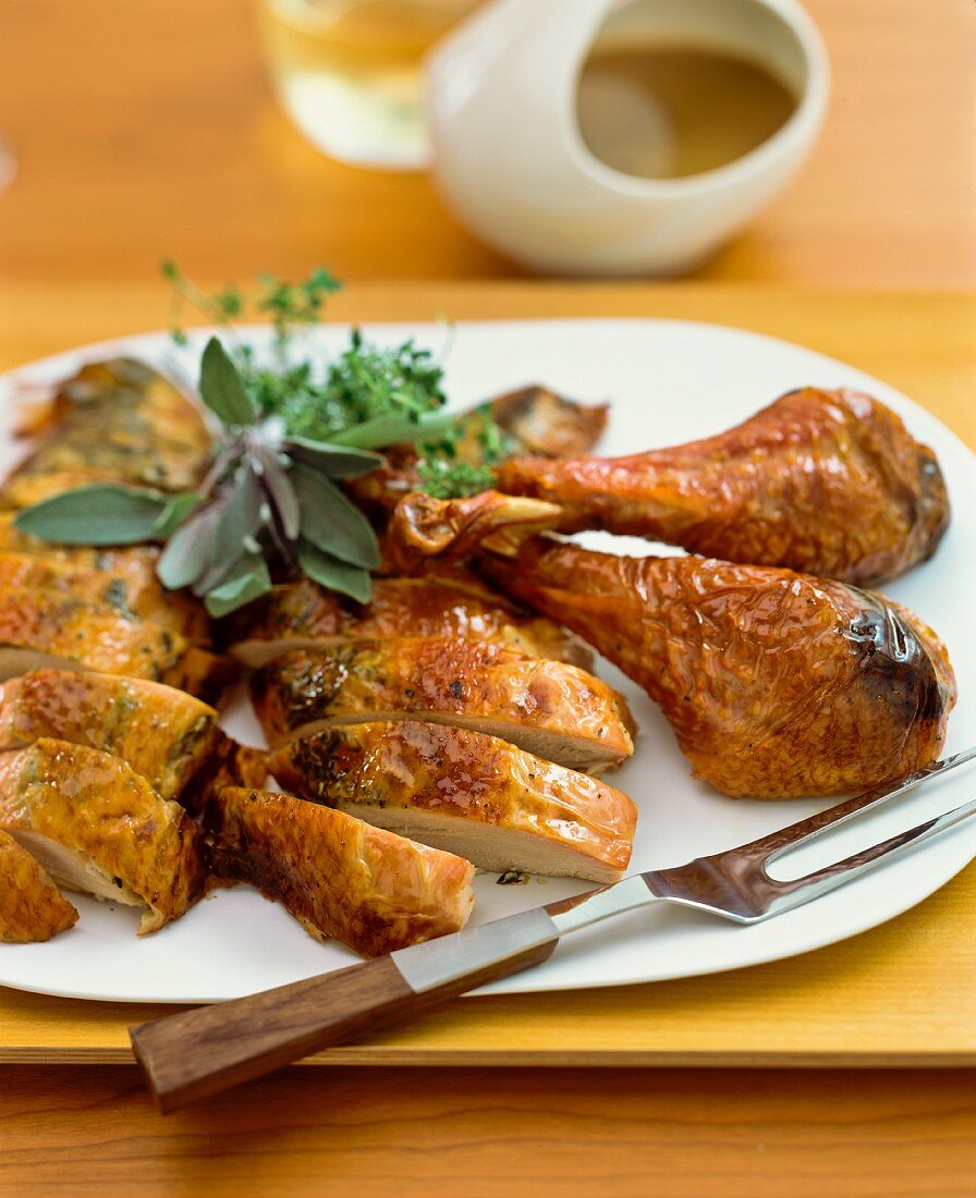 Herb chicken, sliced