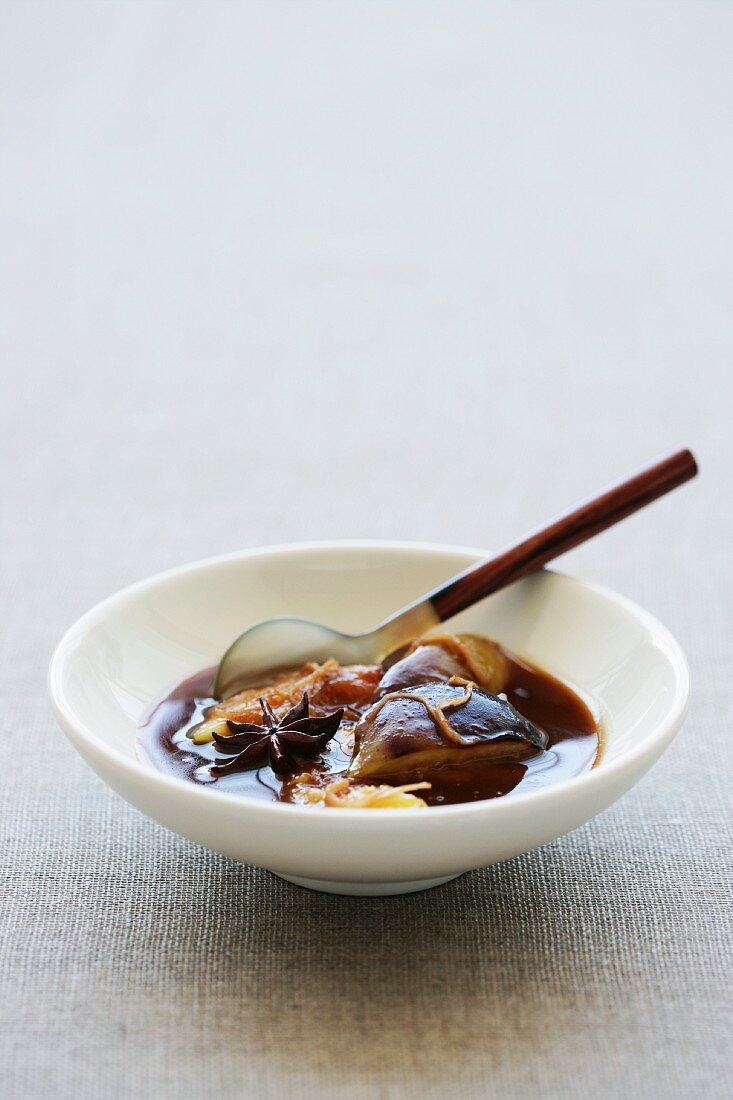 Caramelised figs in star anise syrup