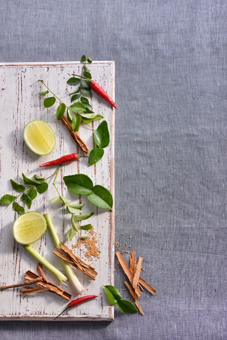 An arrangement of Oriental herbs and spices