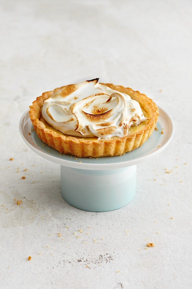 A mini Key Lime Pie with meringue