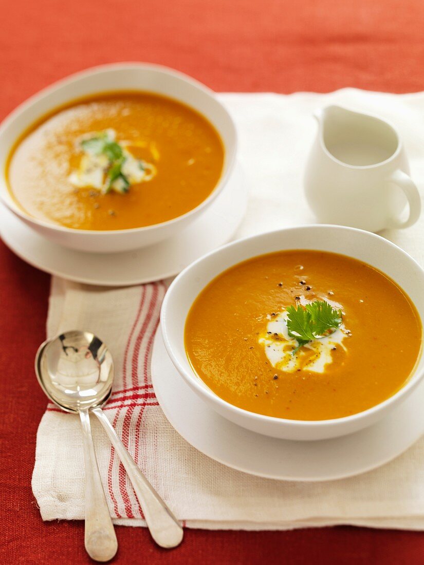 Pumpkin soup with yellow curry