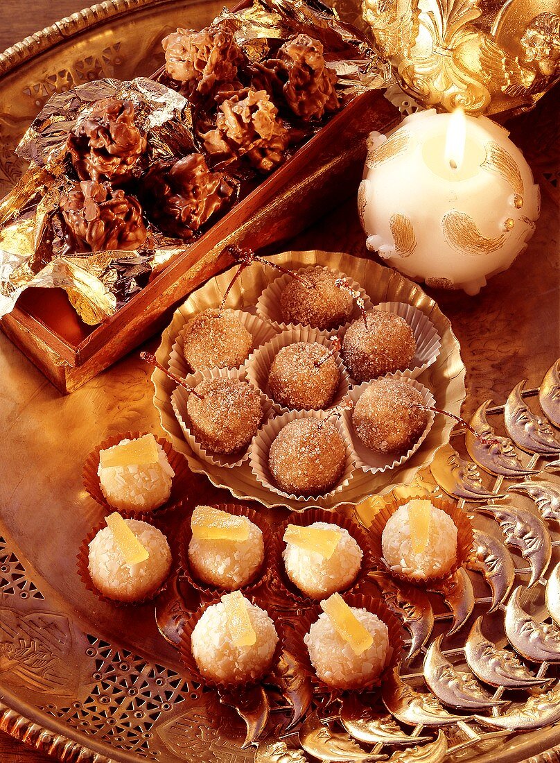Assorted Christmas Confectionery with Decorations