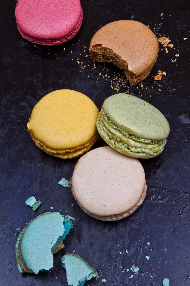 Coloured macarons