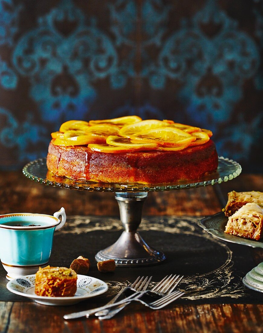 Sirupkuchen mit Orangen