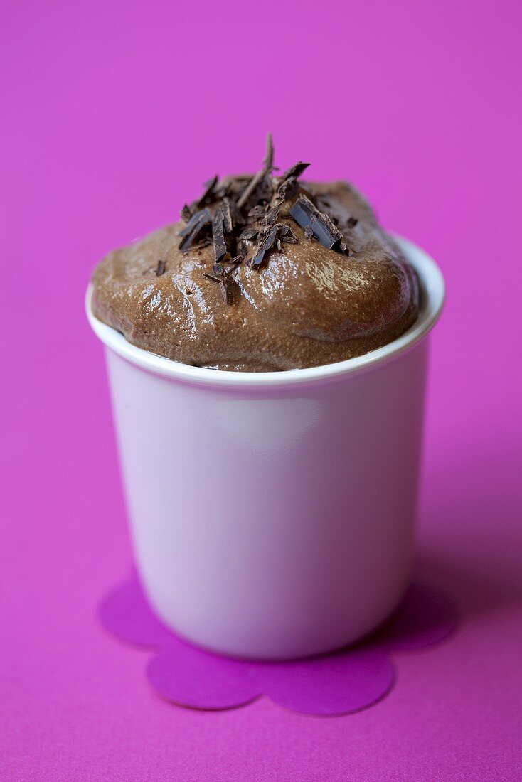 Mousse au chocolat in a cup