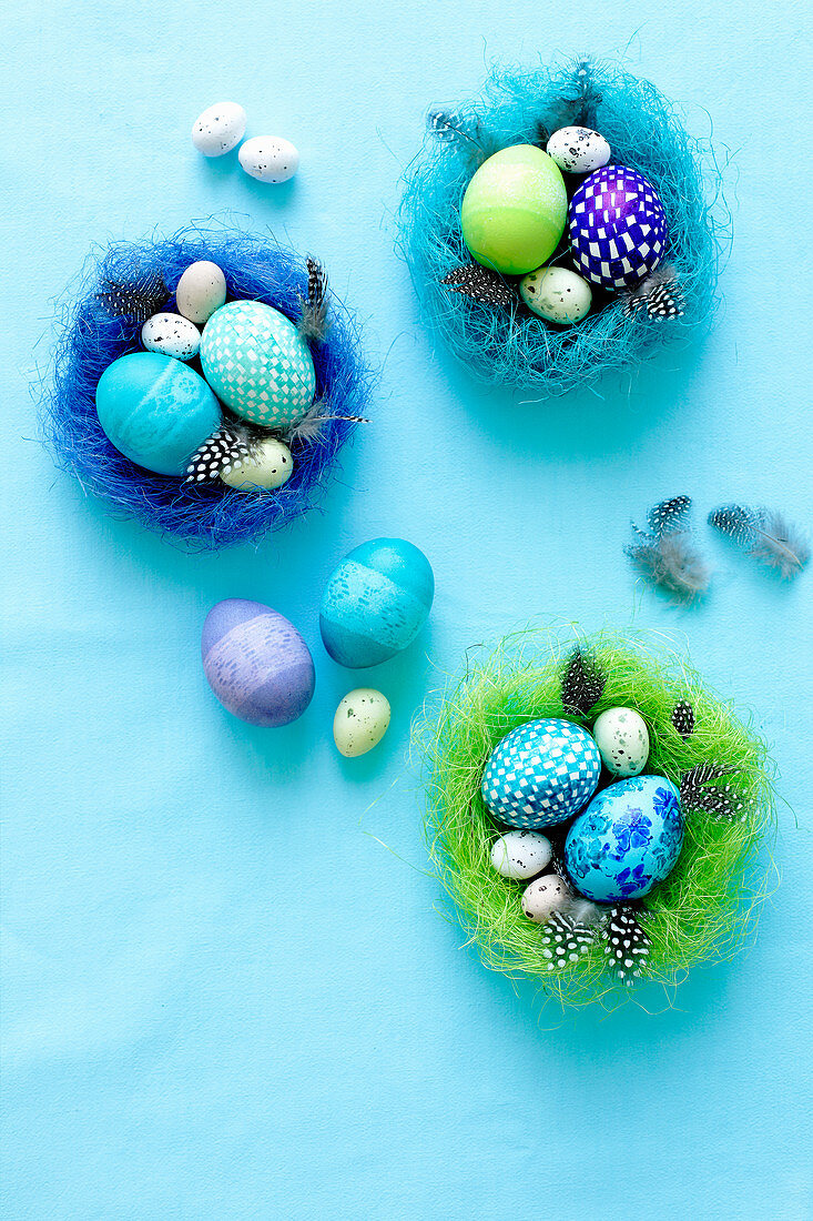Easter eggs in Easter nests