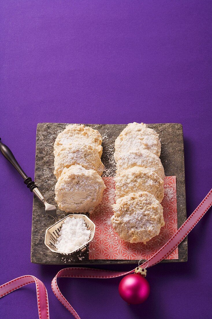 Zitronenbusserl (meringues with candied lemon peel and lemon zest)