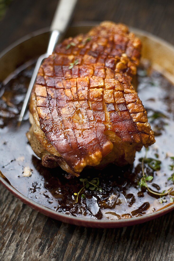 Roast pork with crackling