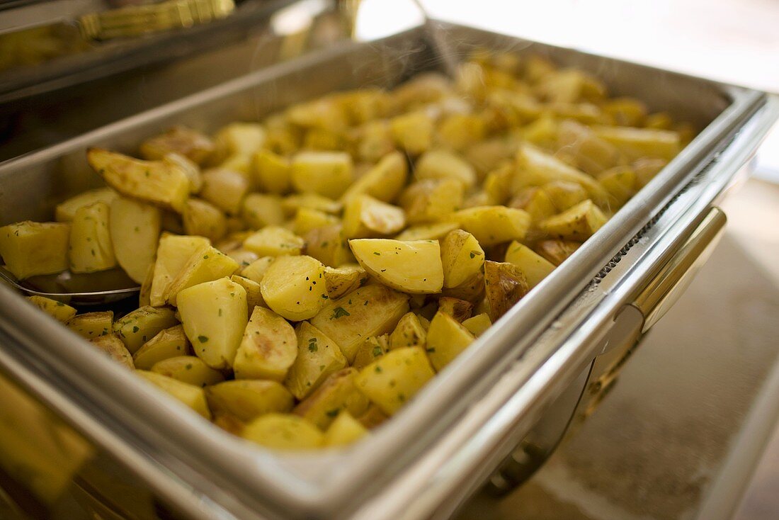 Roasted Potatoes in a Large Party Tray