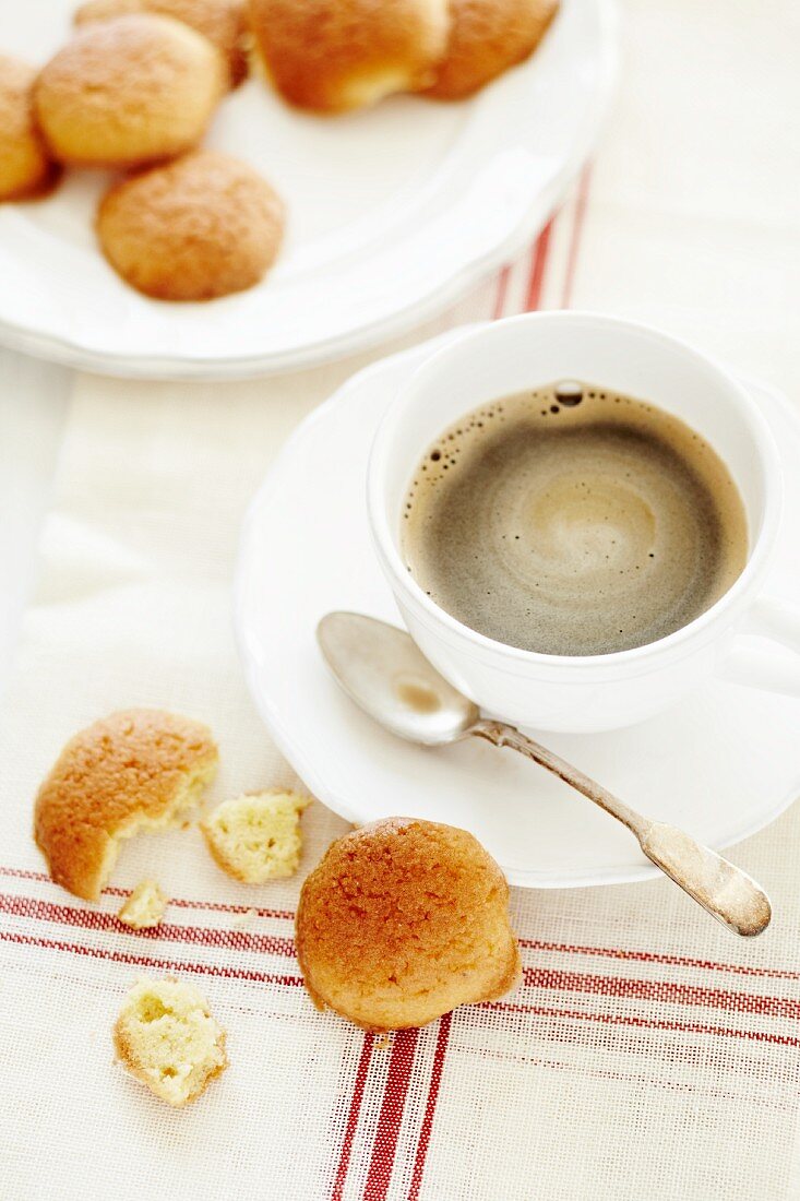 Almond biscuits and a cup of coffee