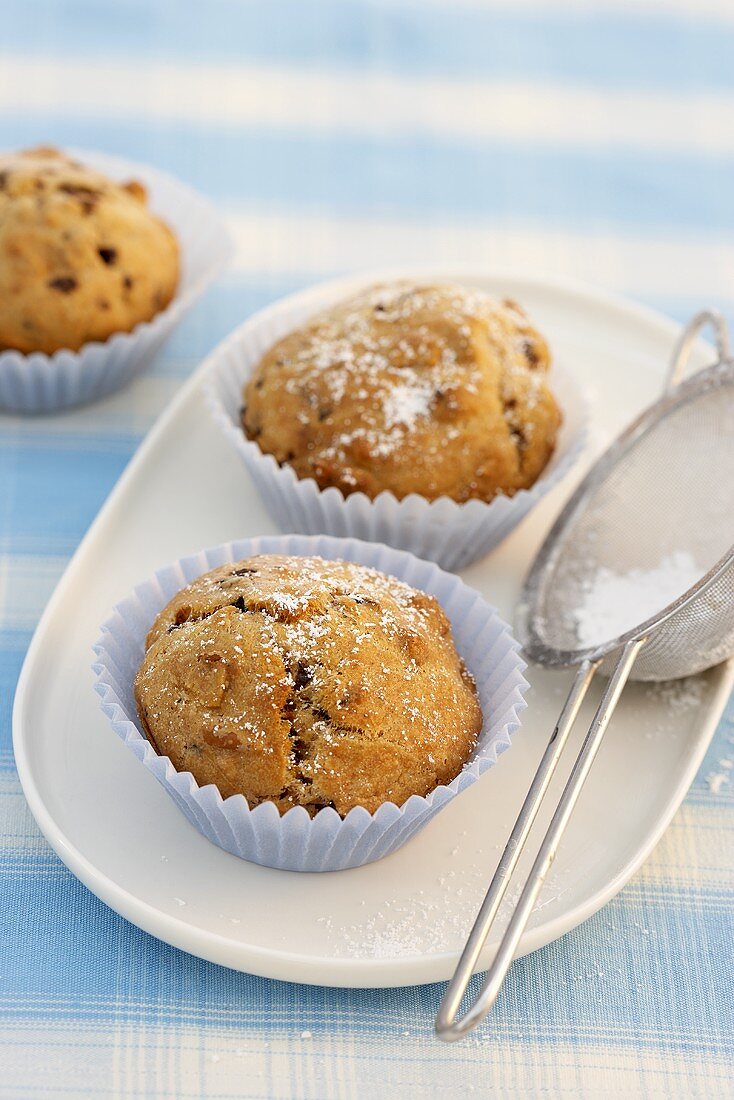 Muffins mit Puderzucker