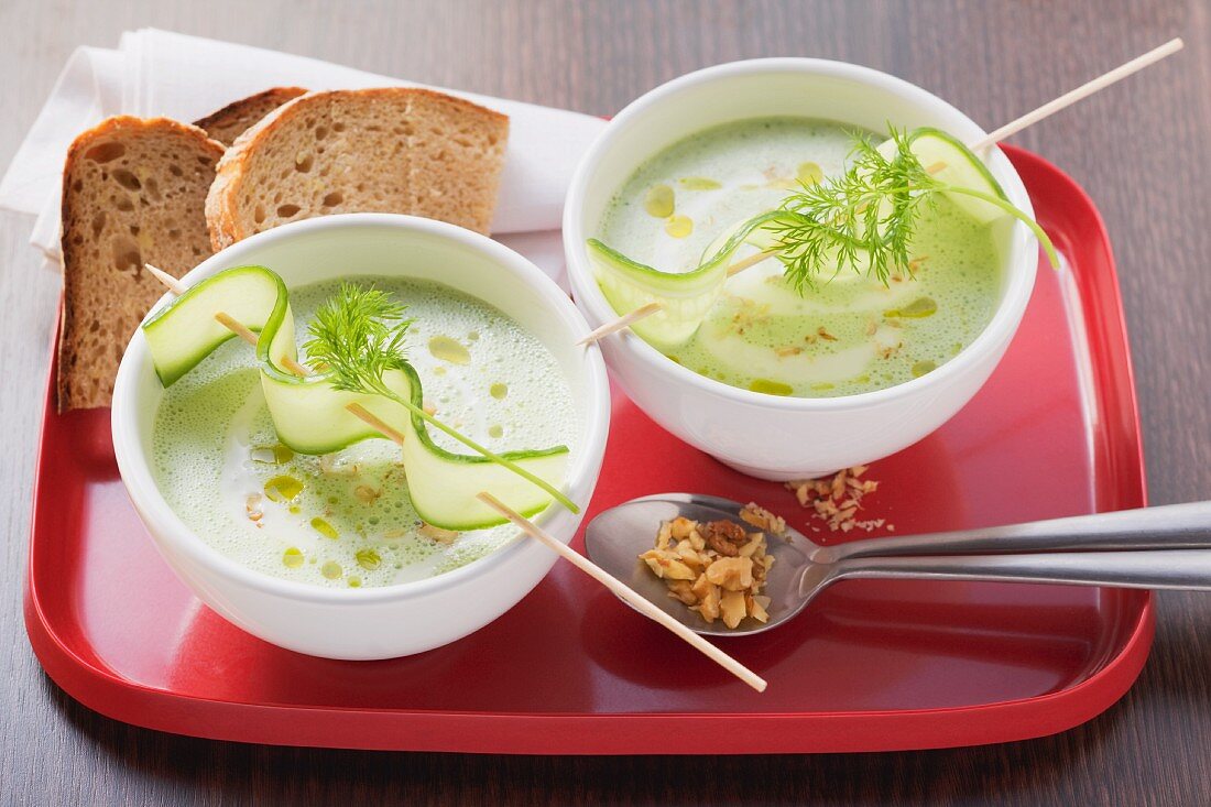 Cold cucumber soup from Bulgaria