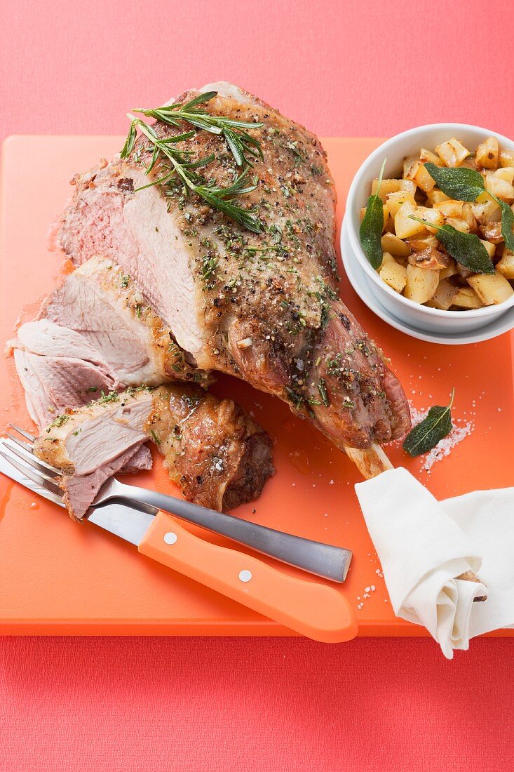 Agnello al rosmarino (roast leg of lamb with rosemary)