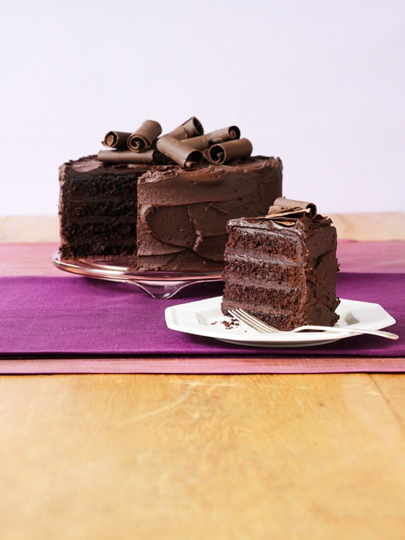 German Chocolate Cake with Slice Removed