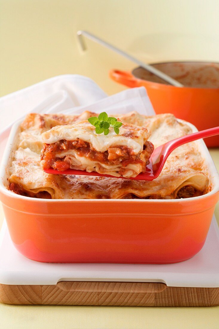 Lasagne al forno (pasta bake with a meat sauce, Italy)