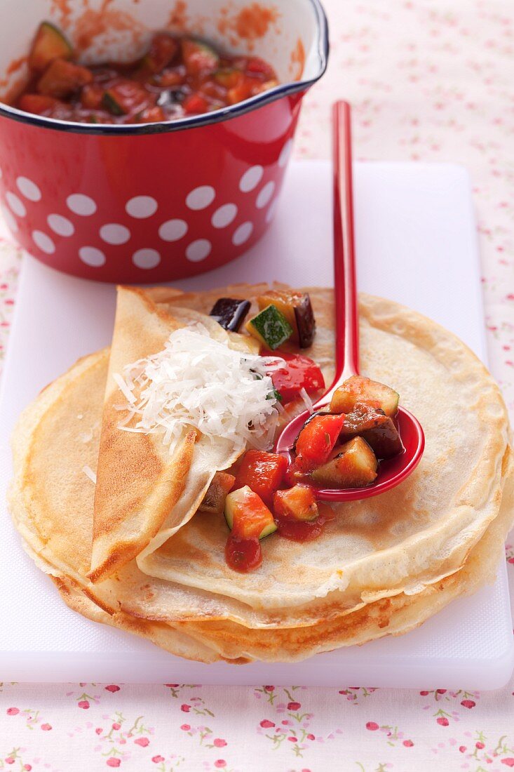 Pancake with vegetable filling
