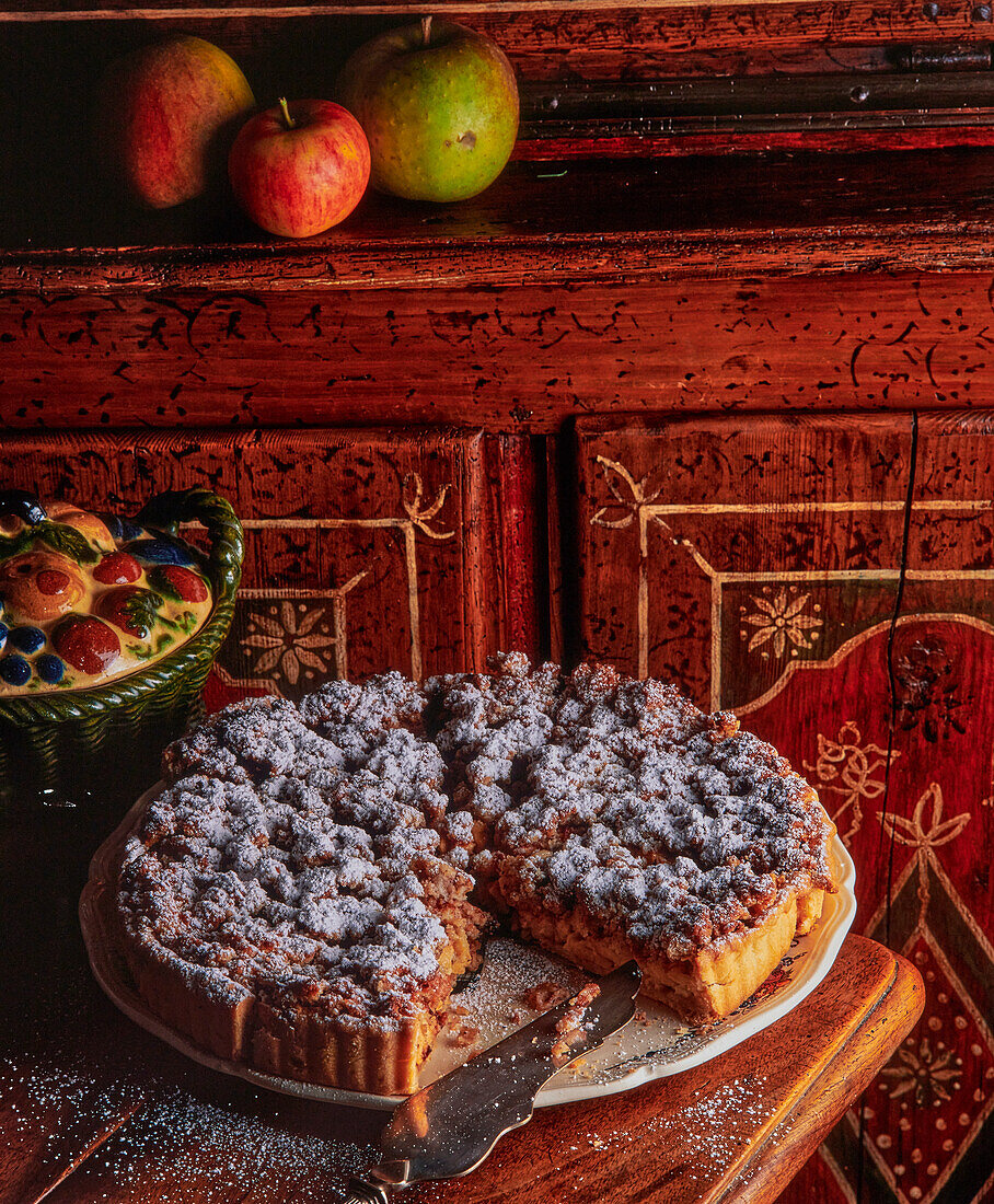 Elsässer Apfelkuchen, angeschnitten