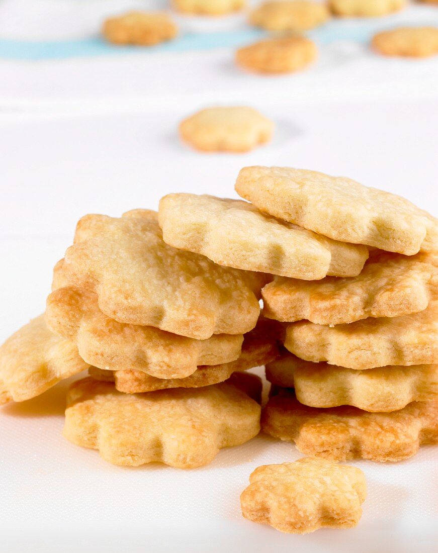 A stack of shortbread biscuits