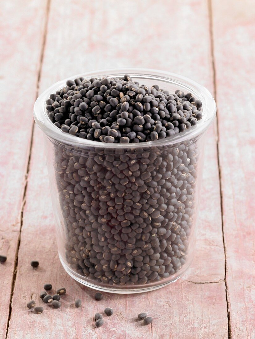Urid lentils in a glass