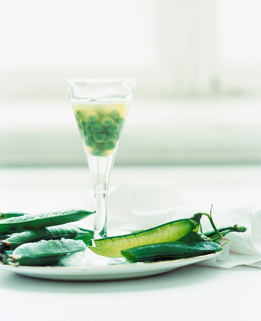 A glass of pea jelly